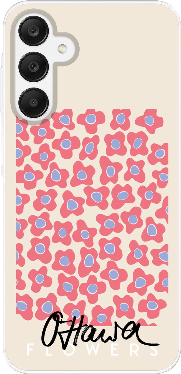 Telefoonhoesje Geschikt voor Samsung Galaxy A25 hoesje - Bloem - Patronen - Roze - Siliconen Telefoonhoesje Telefoonhoesje