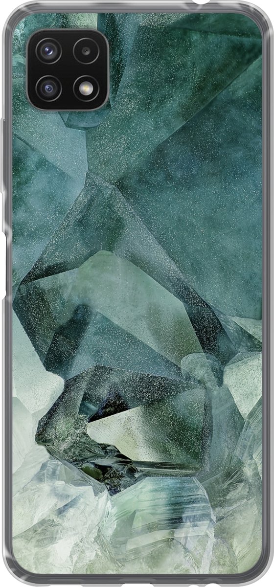 Telefoonhoesje Geschikt voor Samsung Galaxy A22 5G hoesje - Kristal - Natuursteen - Luxe - Siliconen Telefoonhoesje Telefoonhoesje