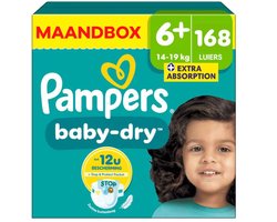 Pampers - Baby Dry - Maat 6+ - Maandbox - 168 luiers - 14/19KG