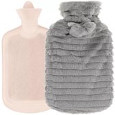 Ruhhy Kruik Lizzy - pluche/rubber - 2000ml - kruik met pluche hoes - winter kruiken