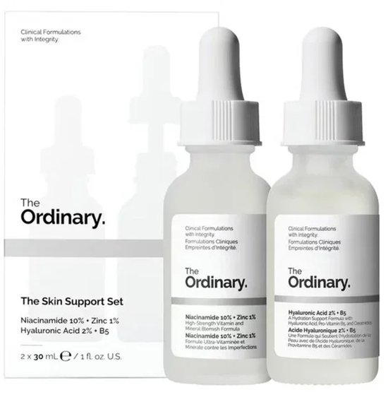 The Ordinary The Skin Support Set - Niacinamide 10% + Zinc 1% 30ml - The Ordinary - Hyaluronic Acid (HA) 2% + B5 30 ml