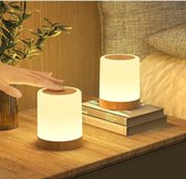 LED-bedlamp, 2 set, bedlamp aanraakbaar met 7 kleurverandering 3 modi USB opladen, camping tafellamp baby-timer teeflamp