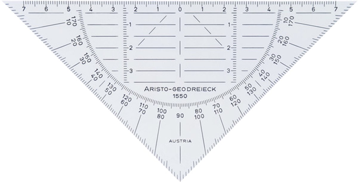 Geodriehoek Aristo 160mm 1550 Transparant