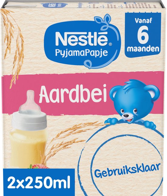 Nestlé PyjamaPapje Aardbei - Babyvoeding Babypap - 6+ maanden - 6 stuks 2x250ml (totaal 12 porties) van NeS — afbeelding 2