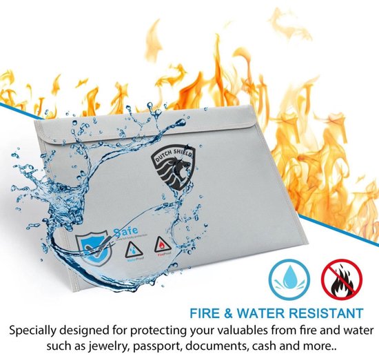Brandwerende documentenhouder – waterdicht – dubbele rits