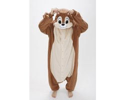 KIMU® Onesie Knabbel & Babbel Peuter Pakje Eekhoorn - Maat 86-92 - Eekhoornpakje Boxpakje Pyjama Kostuum Huispakje Jumpsuit Speelpakje Fleece Halloween