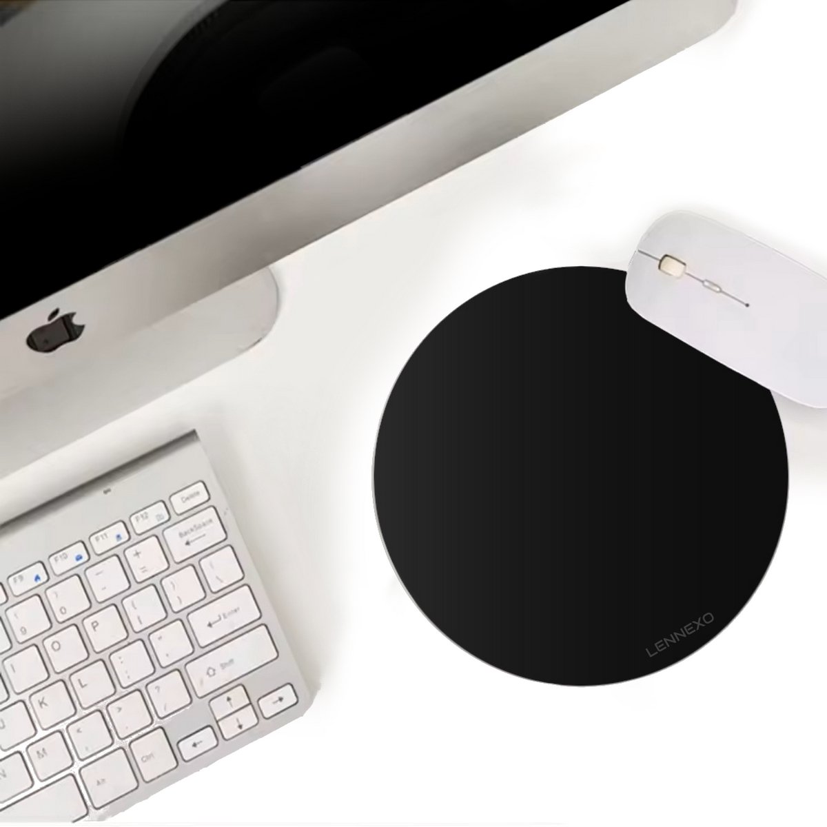 Anti Slip Gaming Muismat Rond - Mousepad 22x22cm - Zwart