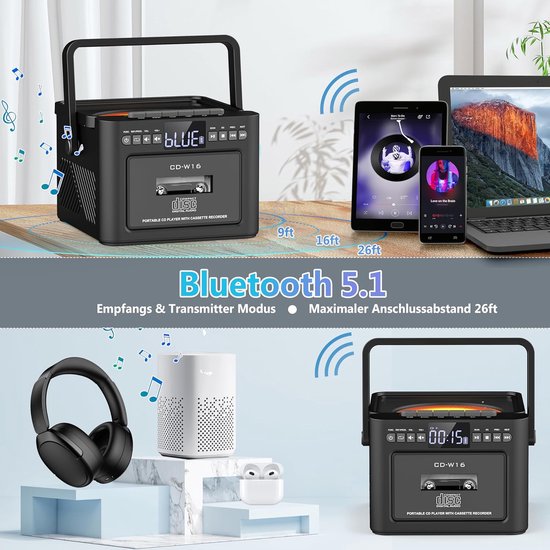 Equivera Cassette Speler - Cassette - Cassettespeler - Cassettebandjes - Cassetterecorder