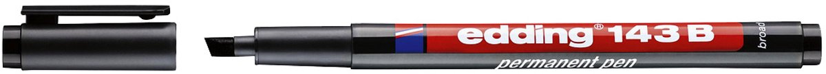 Viltstift edding 143 schuin 1-3mm zwart | 10 stuks