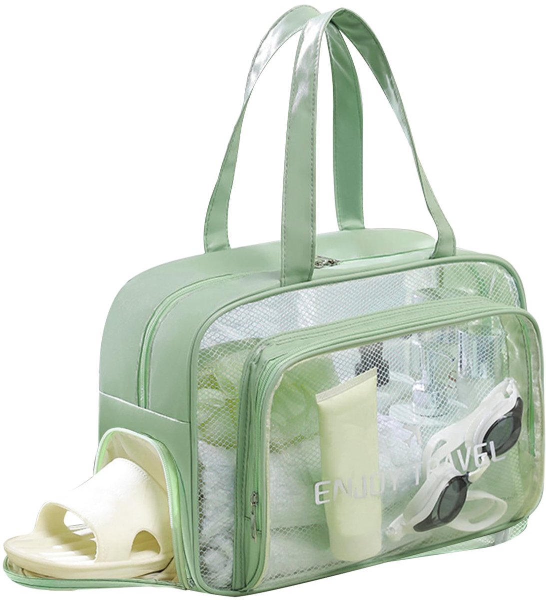 Ibenzoa® Extra grote strandtas voor het hele gezin met rits, waterdicht en zandbestendig ontwerp