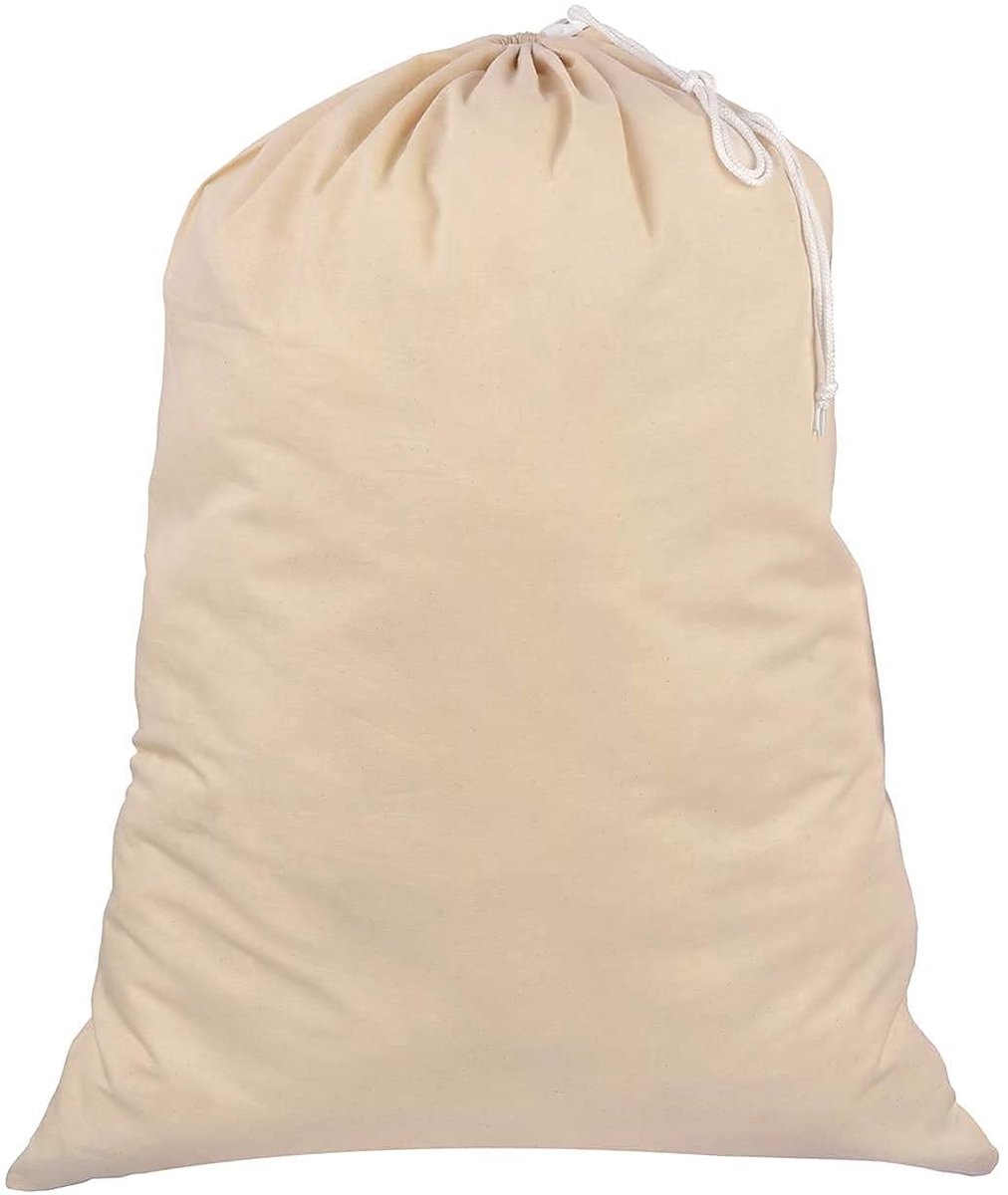 Ibenzoa® Extra grote herbruikbare katoenen waszakken met trekkoordsluiting voor veelzijdig gebruik