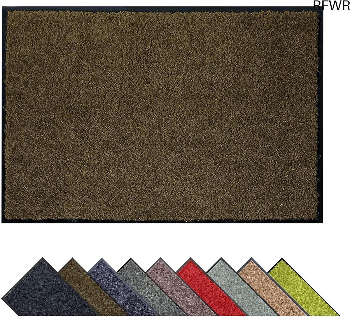 RFWR Antislip deurmat 60x90 cm - Vuilvangmat voor binnen - Schoonloopmat voor entree en woonkamer Bruin