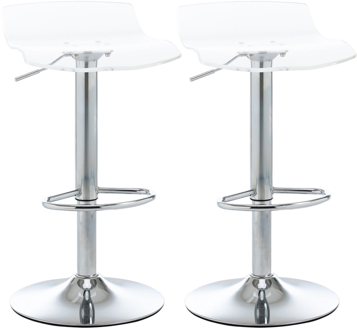 HOMCOM-Barkruk-Staal-39x39x87cm-Transparant