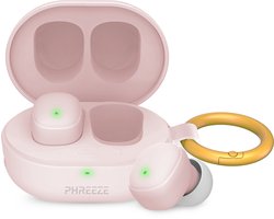 Phreeze Mini Buds - Oortjes Draadloos - Bluetooth 5.4 - Roze - Draadloze Oordopjes - Earbuds - Bluetooth Oordopjes - Sport Oortjes