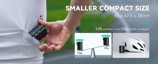 Cycplus AS2 ULTRA mini ultralichte elektrische fietspomp met accu — afbeelding 3