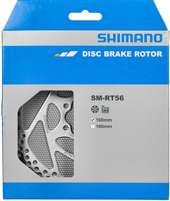 Shimano Disque de frein Sm-rt56 180 mm Center-lock acier inoxydable gris