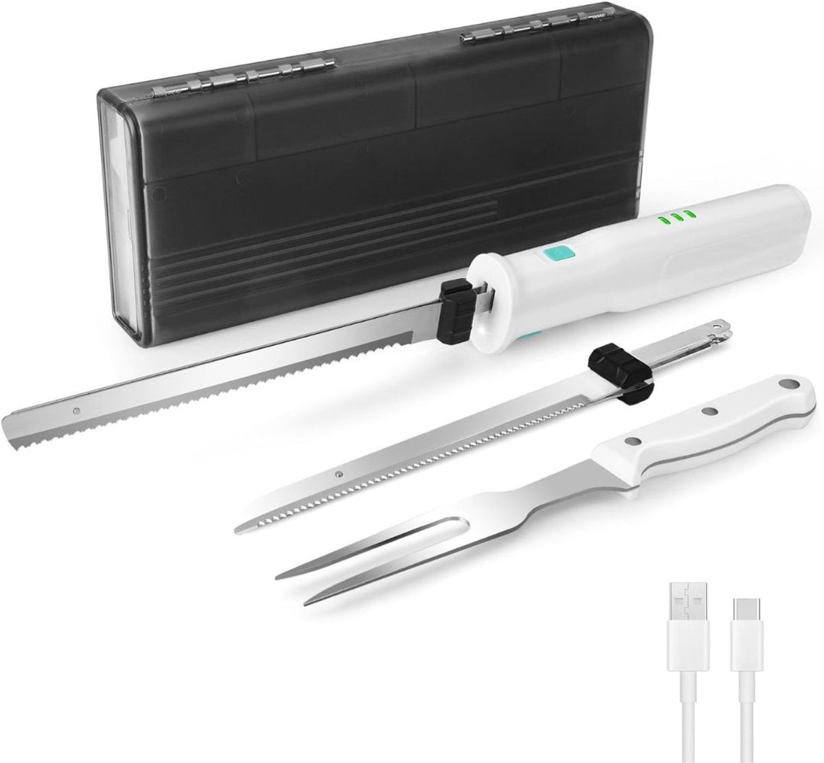 DailySupplies® Elektrisch Broodmes - Broodsnijder Hulpmiddel - Keukenmes - Mes - Wit