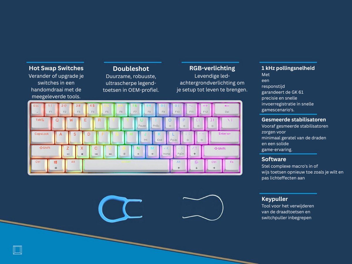 DailySupplies Mechanical Keyboard - Wit thumbnail 2