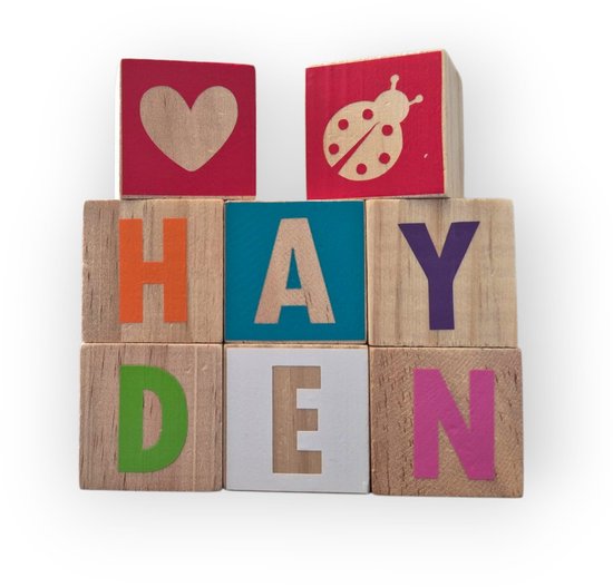 Troubadot | Houten blokken | 4cm | Naam | Gepersonaliseerd | 7-8 blokken | Naamblokken | kraamcadeau — afbeelding 4