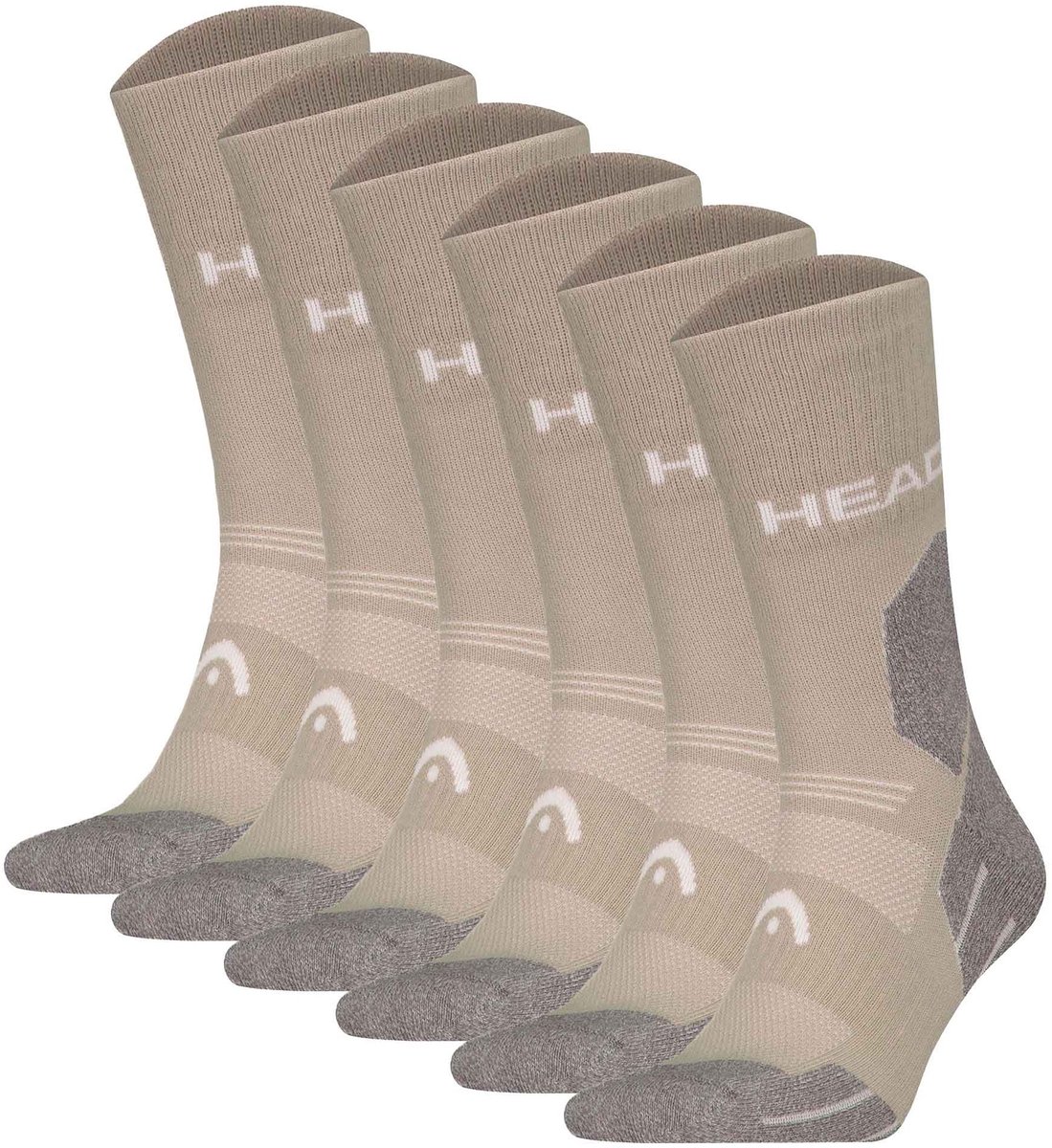 Head Sokken Hiking All Climates Crew 6P Set van 6 Taupe
