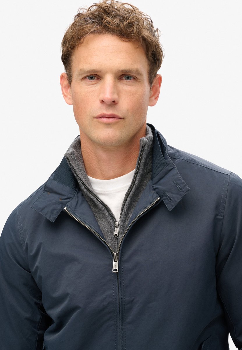 Superdry The Merchant Store Jas met visgraatmotief Heren Buitenjassen Marineblauw