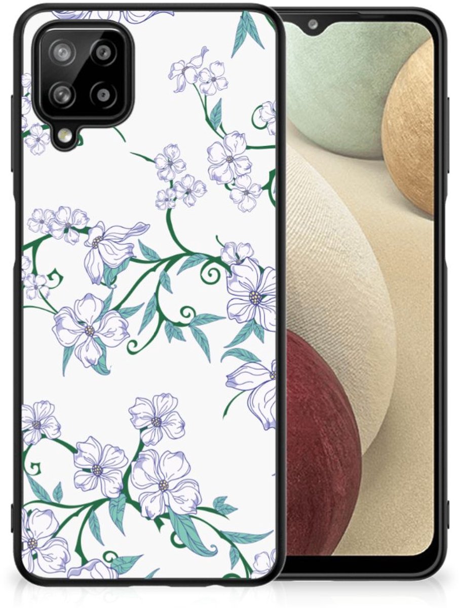 Samsung Galaxy A12 Uniek Bloemen Hoesje Blossom White