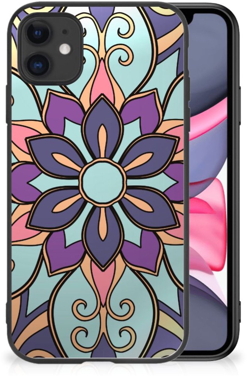 iPhone 11 Bloemen Hoesje Purple Flower