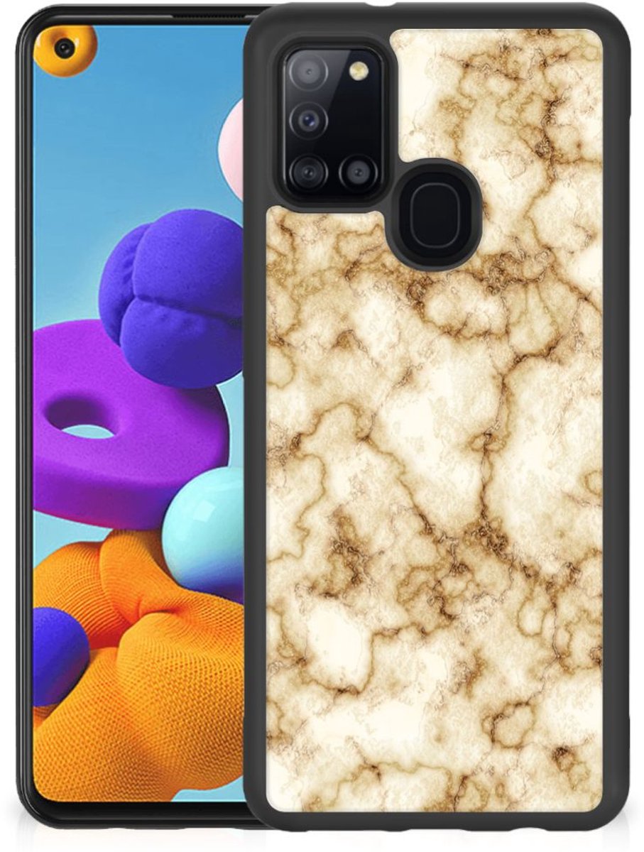 Samsung Galaxy A21s Gripcase Marmer Goud