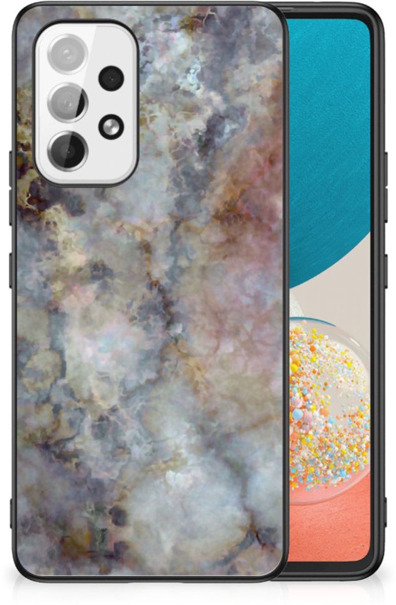 Samsung Galaxy A53 Marmeren Print Telefoonhoesje Marmer Grijs