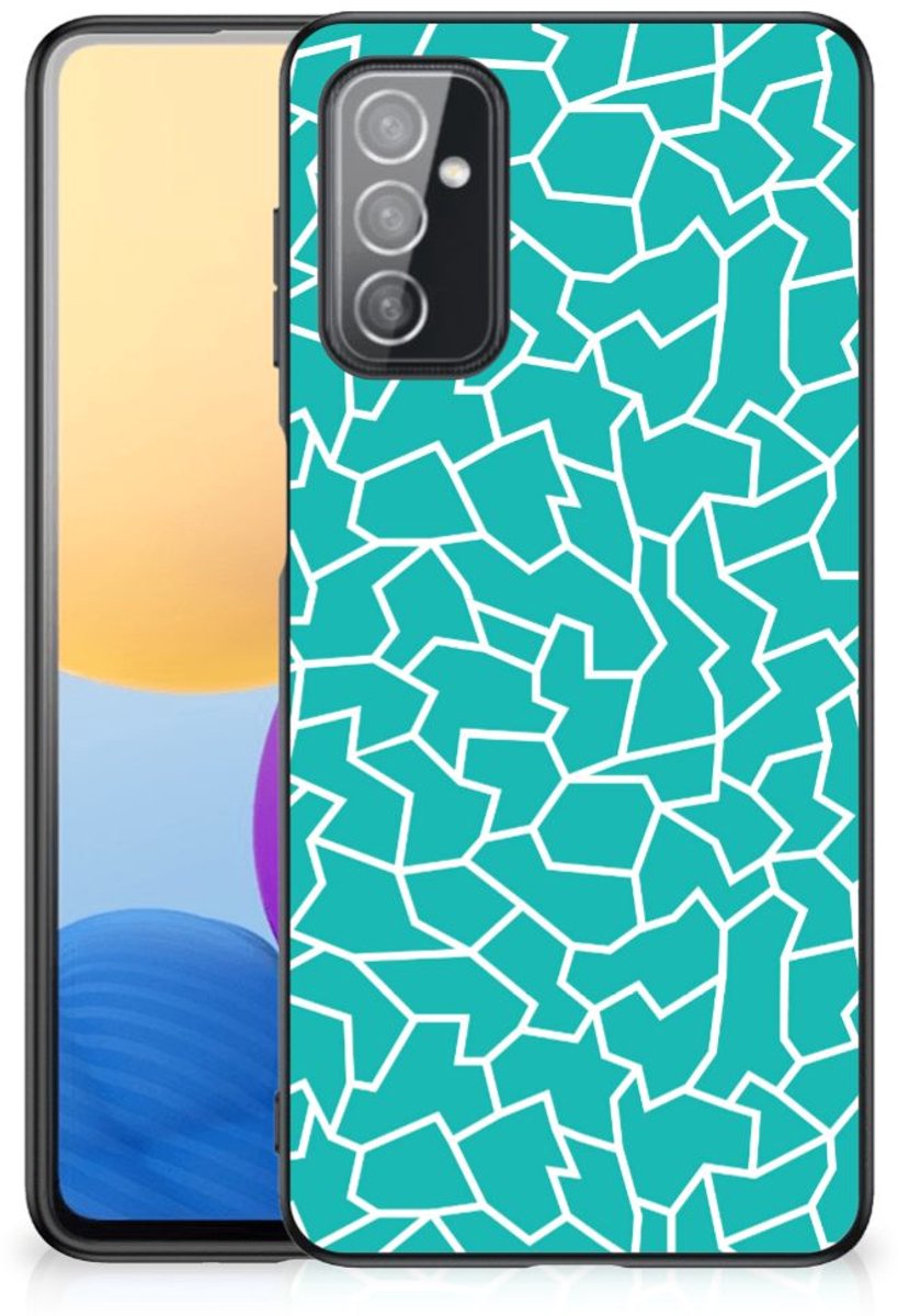Samsung Galaxy M52 Leuk Telefoonhoesje Cracks Blue
