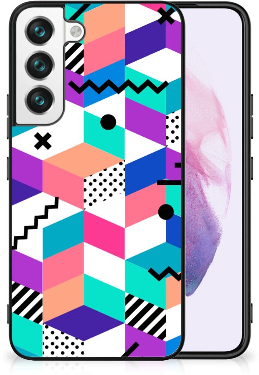 Back Cover voor Samsung Galaxy S22 Backcover Blokken Kleurrijk