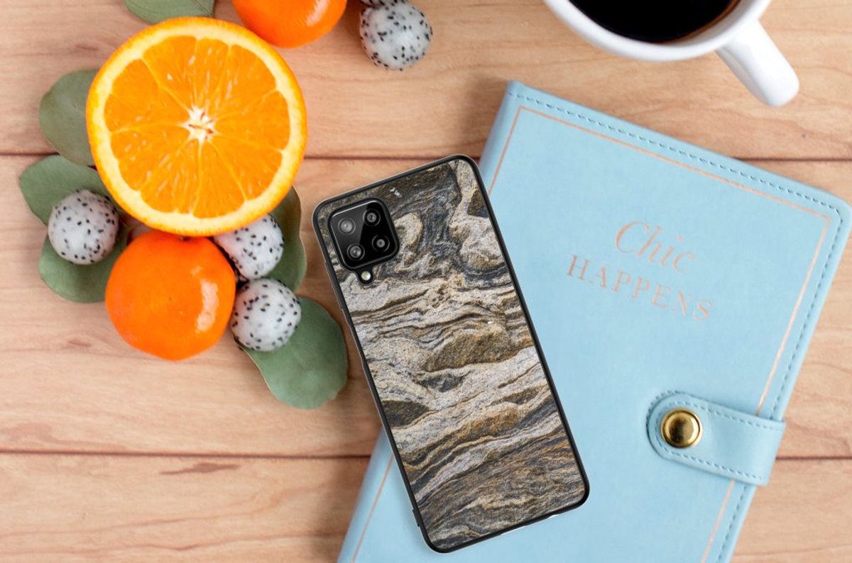 Samsung Galaxy A12 Marmeren Print Telefoonhoesje Steen