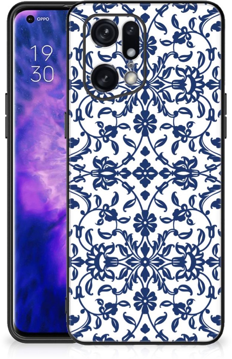 OPPO Find X5 Pro Bloemen Hoesje Flower Blue