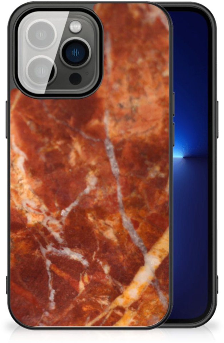 iPhone 13 Pro Marmeren Print Telefoonhoesje Marmer Bruin