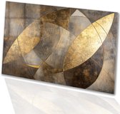 Gouden geometrie abstract - Geometrie glazen schilderij - Muurdecoratie glas vormen - Art Deco - Kunst op acrylaat - Muurdecoratie klassiek - acrylglas 120x80 cm