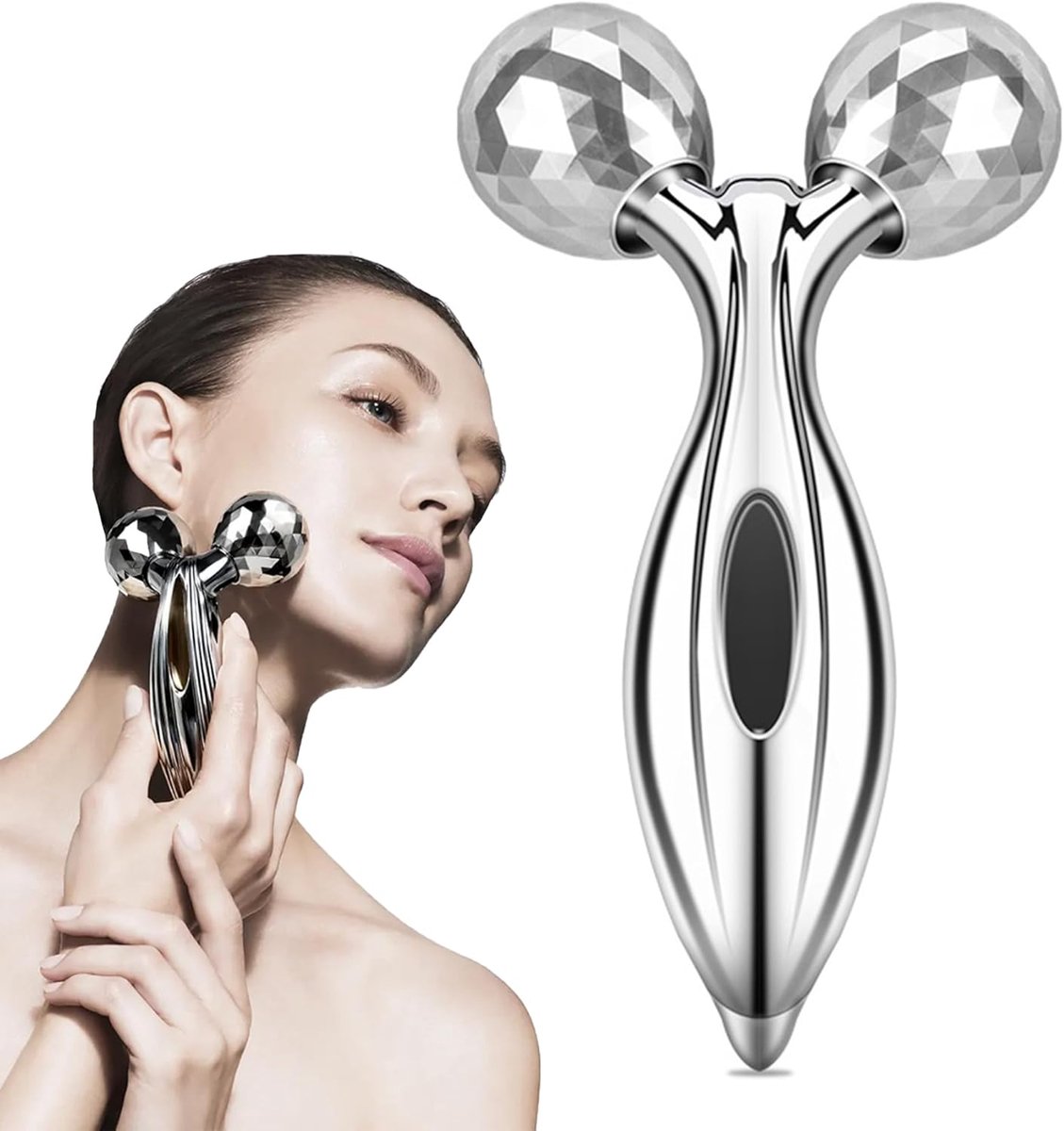 3D Roller Gezichtsmassager - Huidversteviging - Zilver