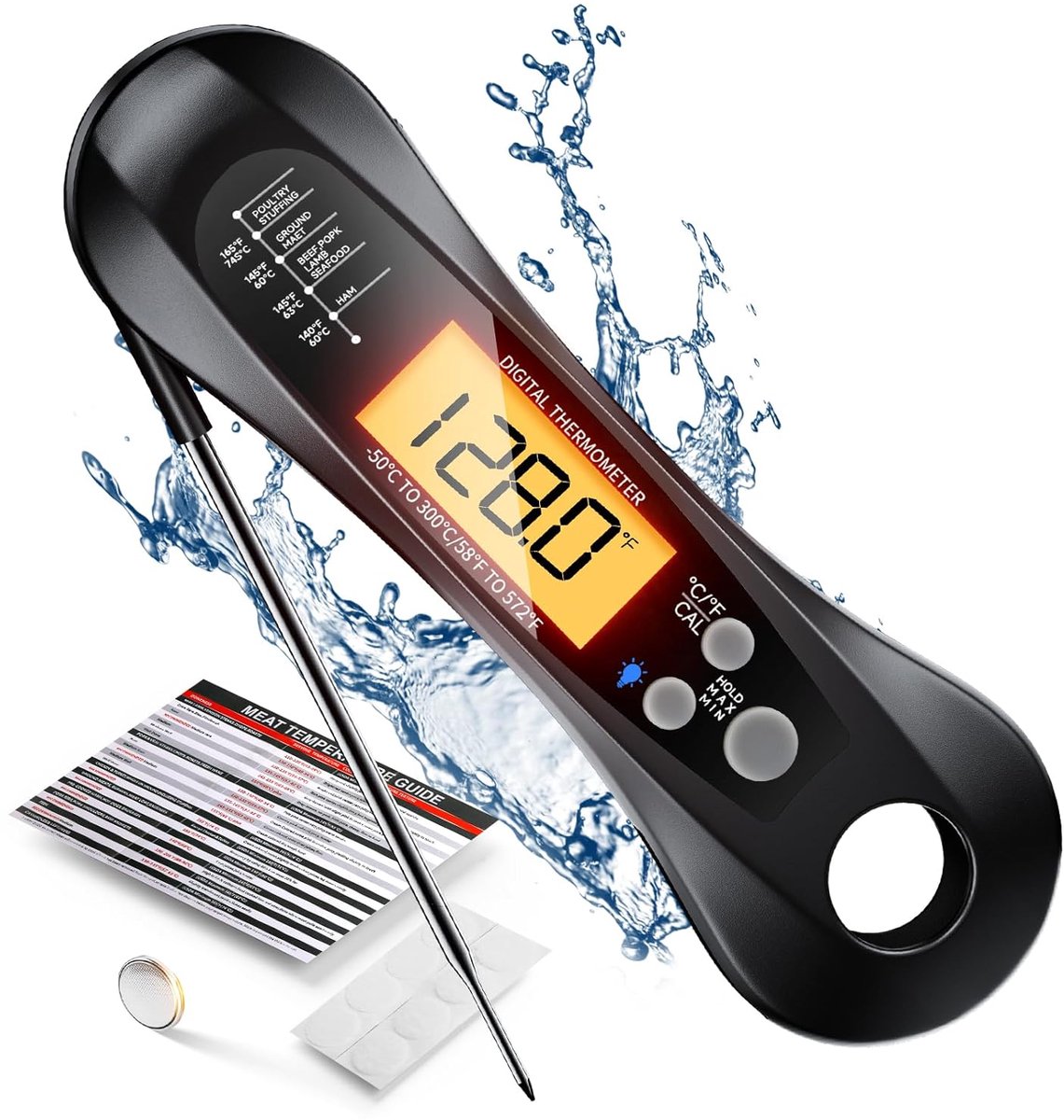 Digitale Thermometer voor Keuken – Koken, Melk, Vlees, BBQ, Water, Thee – Voor Binnen en Buiten