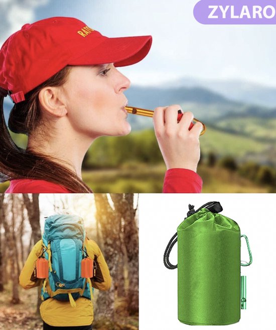 Abiyou Lot De 2 Sacs De Couchage De Survie – Aluminium, Imperméable, Avec Sifflet Et Mousqueton, Pour Camping Et Randonnée