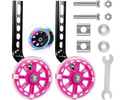 Knaak Zijwieltjes voor Kinderfiets - Roze - 12 t/m 20 Inch - Stevige Zijwielen - Fietsaccessoires