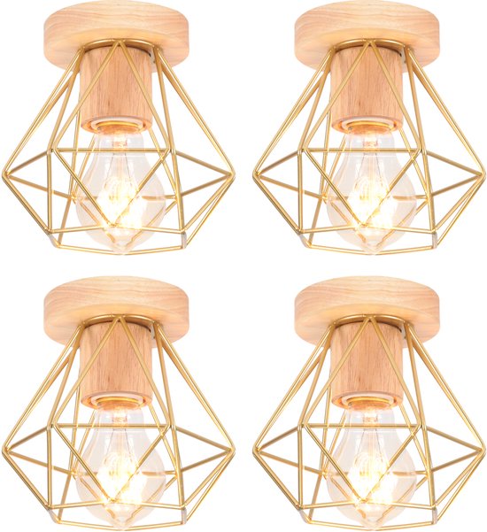 iDEGU Industriële kroonluchter, 3 lampen, ijzeren hanglamp, vierkant