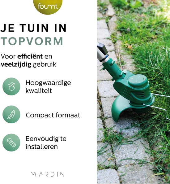 Mardin Kantenmaaier - Grastrimmer - Bosmaaier - Incl. 2 accu's en lader - Zwart/Groen
