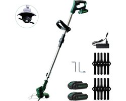 Mardin Kantenmaaier - Grastrimmer - Bosmaaier - Incl. 2 accu's en lader - Zwart/Groen
