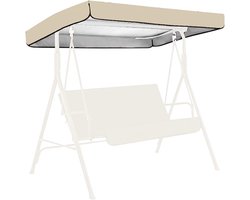 Luifel schommelbank - 190×120×18×23cm - Beschermhoes - Waterdichte luifel - Vervangende luifel voor veranda schommel - Schommelafdekking - Universele luifel voor tuin - Waterafstotend en UV-bestendig - Beige