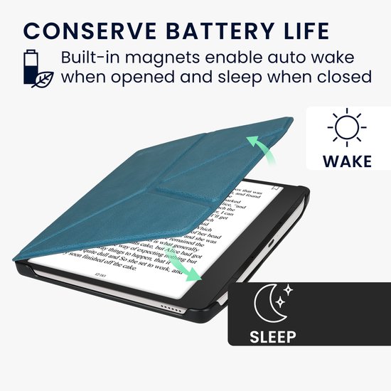 kwmobile e-reader hoesje geschikt voor Pocketbook Era / Era Color hoes - Ereader flip case met standaard - E reader cover van kunstleer - In petrol van kwmobile — afbeelding 3