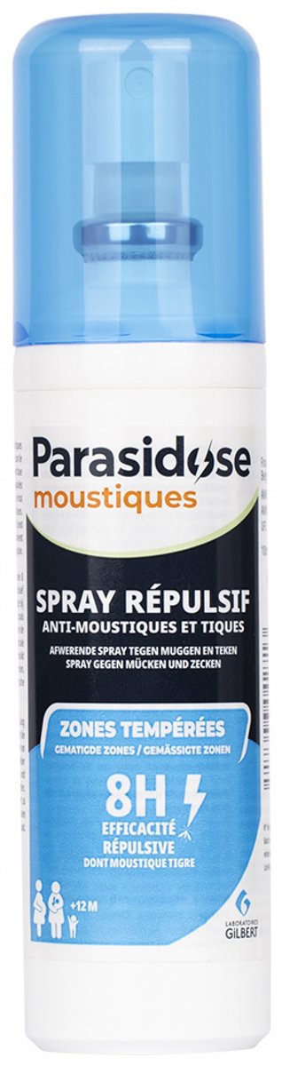 Parasidose Moustiques Zones Tempérées Spray Anti-Moustiques et Tiques 100 ml