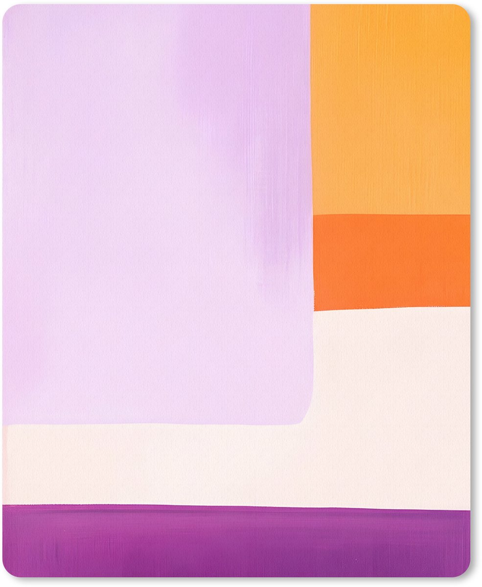 Muismat 19x23 cm - Mousepad Vlakken - Abstract - Rechthoekig - Oranje - Muismatten