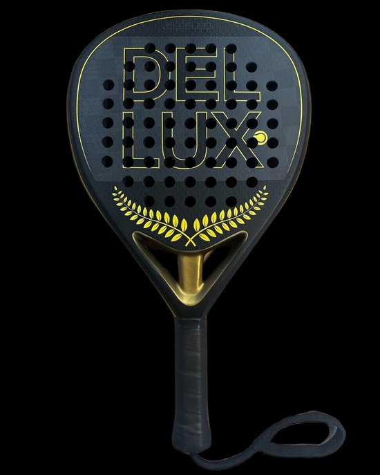 DELLUX the Elite racket - 18K Carbon - druppelvorm - allround racket incl 1 tube met ballen(3st)