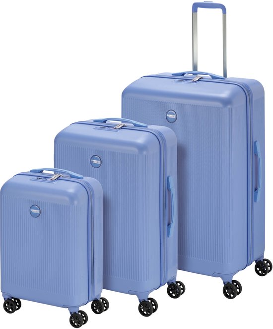 Princess Traveller Oceans kofferset 3 delig (S/M/L) – Cornflower Blue – Lichtgewicht koffers – 191L – GRS gecertificeerd