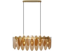 QAZQA mochan - Art Deco Hanglamp voor boven de eettafel | in eetkamer - 5 lichts - L 91 cm - Goud - Woonkamer | Slaapkamer | Keuken