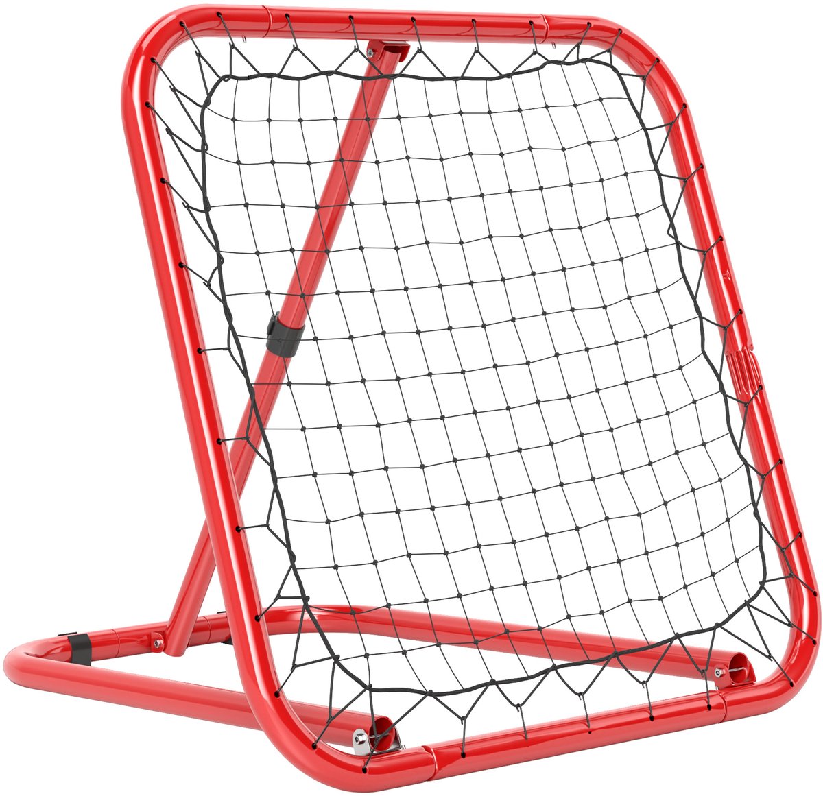 HOMCOM-Fußball Rebounder-PE, Metall--78L x 84B x 65-78H cm-Rot